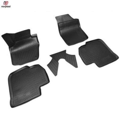 Коврики салона для Seat Toledo IV (NH) 3D (2012-2019) черные полиуретановые Нор Пласт