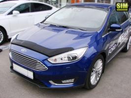 Дефлектор капота (мухобойка) Ford Focus 3 2015- (Форд Фокус) SIM